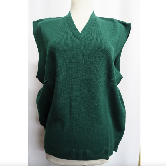 NEW - Vintage Women's V-Neck Pullover Vest - Hunter Green - Picture 1 of 2